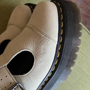 Dr. Martens Beige Leather Mules